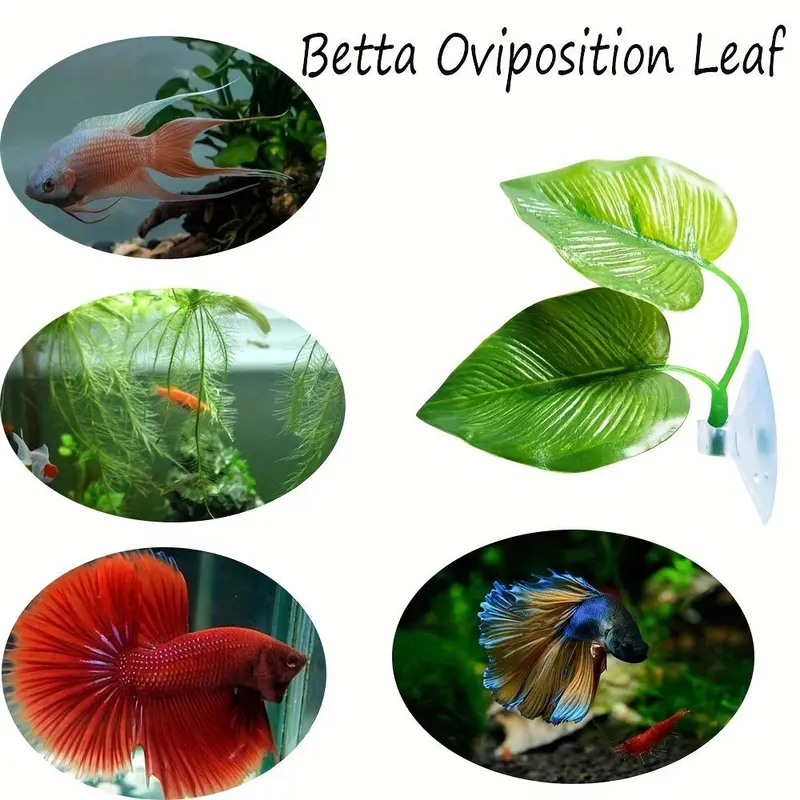 Artificial Betta Fish Leaf Pad, 1/2 Counts Natural Organic Comfortable Rest Area for Fish, Aquarium Decoration, Fish & Aquatic Supplies 2