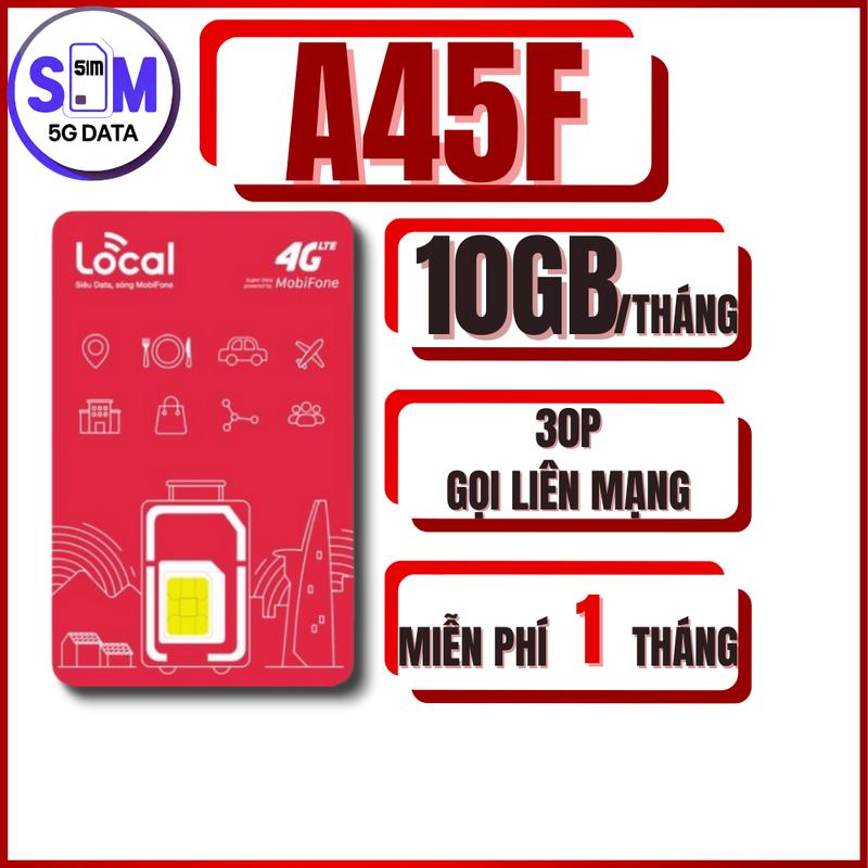 Sim 4G Mobifone LOCAL A45F A69 A79 A89 - Miễn Phí Tháng Đầu - Freeship - Sim 5G Data
