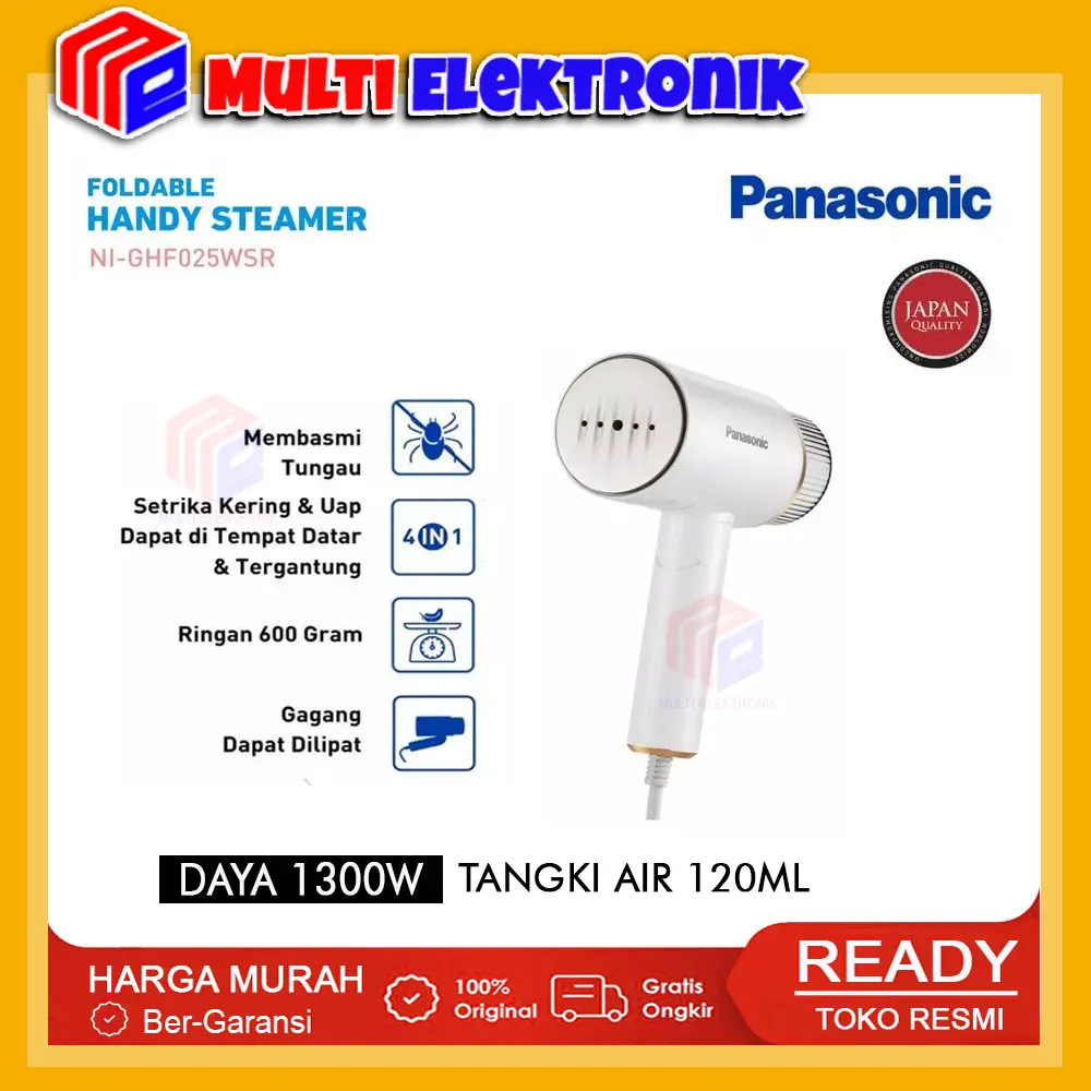 Panasonic Setrika Uap NI-GHF025WSR Foldable Handy Steamer
