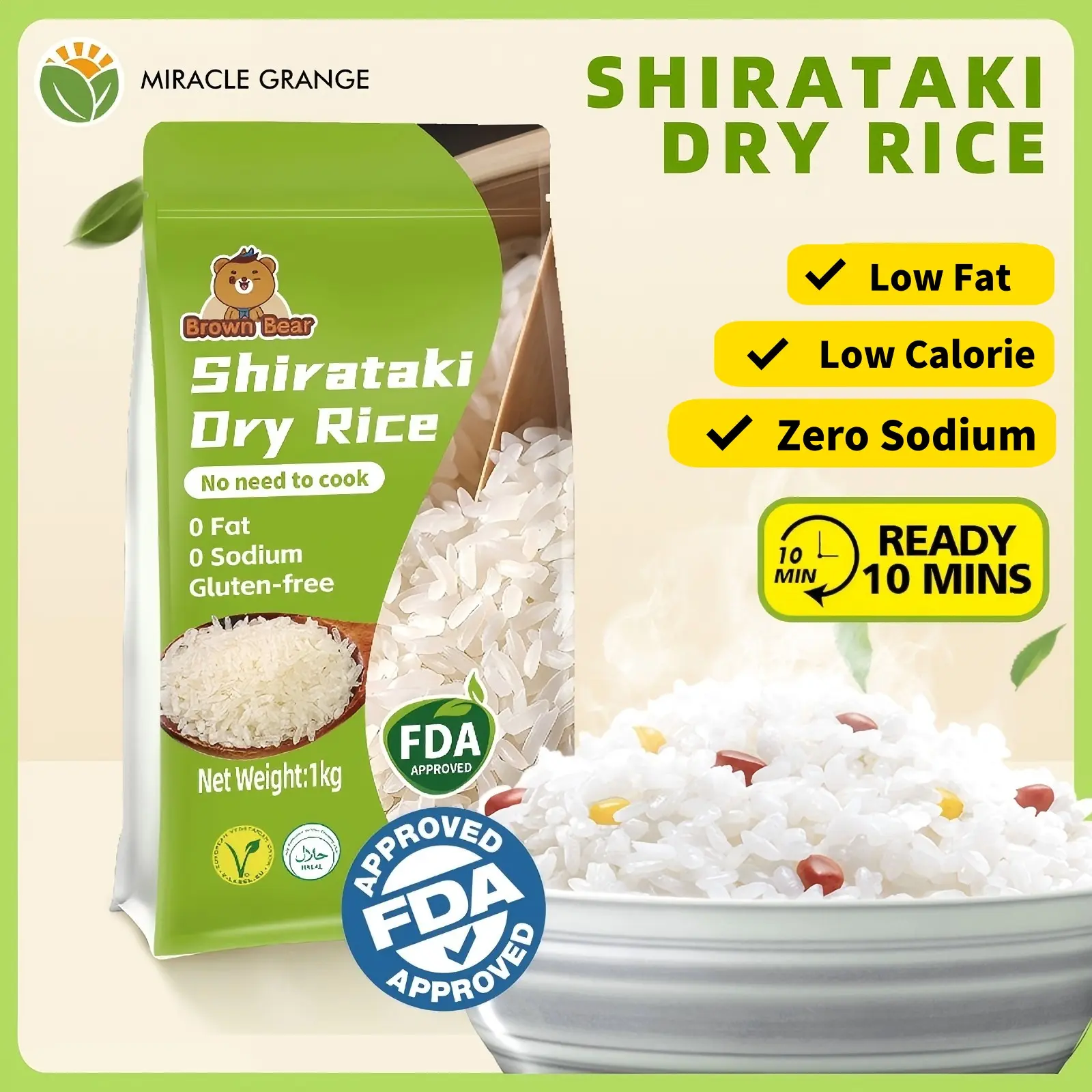 【Great Deal】Dry Shirataki Rice,Dry Konjac Rice-1kg/500g/3kg/2kg Harvestmart Shirataki Dry Rice Carb, Instant Rice, Konjac Dry Rice, Healthier Choice Cupboard Instant Rice & Porridge, Low-Calorie Shirataki Konjac Rice