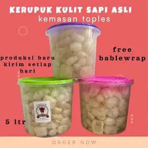 3 toples 5 ltr, Rambak Kulit Sapi, Camilan Kerupuk Kulit Sapi kerupuk dorokdok