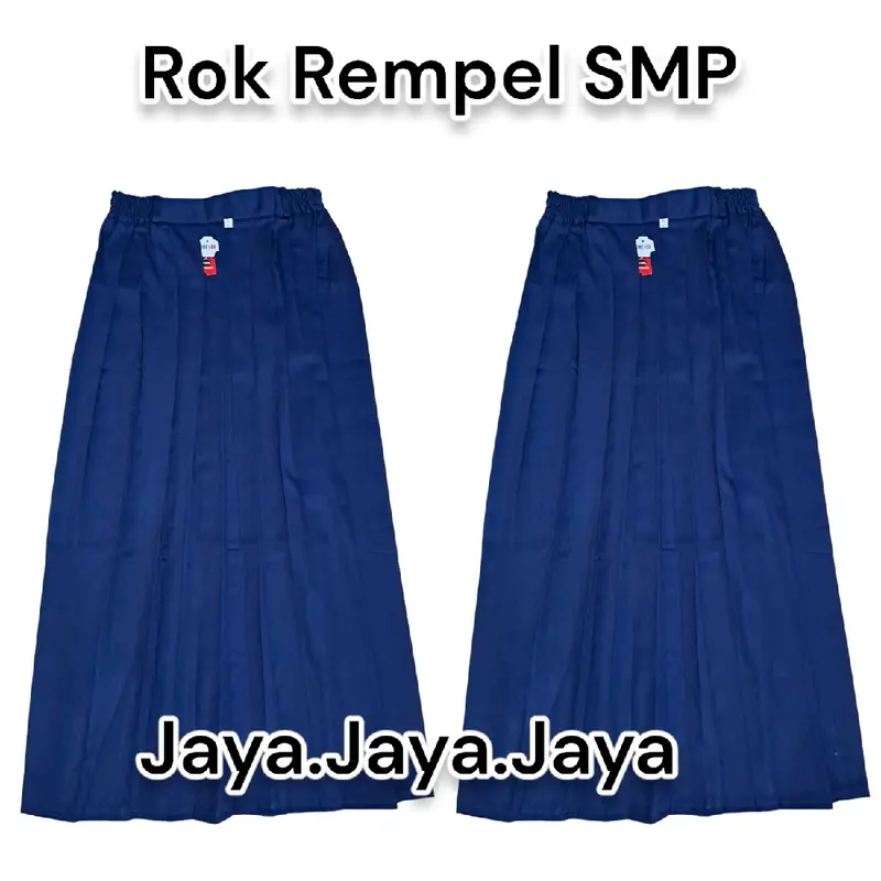 SETELAN SERAGAM SEKOLAH SMP PUTIH BIRU ANAK PEREMPUAN BAJU PANJANG ROK PANJANG 4