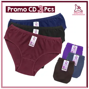 Celana Dalam Wanita Bahan Katun Bundle 3pcs / Celana Dalam Perempuan Katun / CD Wanita / CD Rahayu Size M L XL 3L 4L & 5L