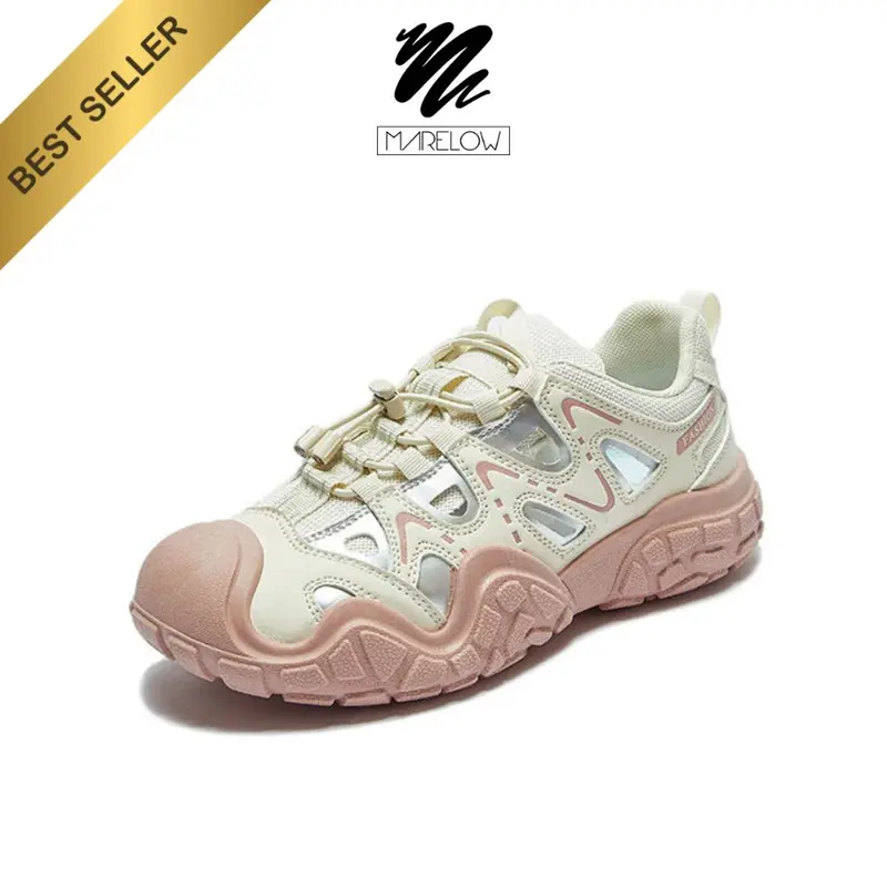 Marelow Camel Sepatu Sneakers Hiking Sport Korean Style Wanita Outdoor TPR Sintetis Premium Oreo 40