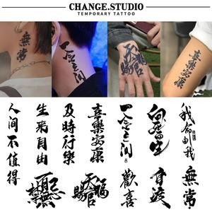 Hình Xăm Tạm Thời, Thiết Kế Ký Tự Trung Quốc, Cụm Từ Ngắn, Kéo Dài Trong 15 Ngày, Không Thấm Nước Và Chống Trơn Trượt. Miếng Dán Hình Xăm