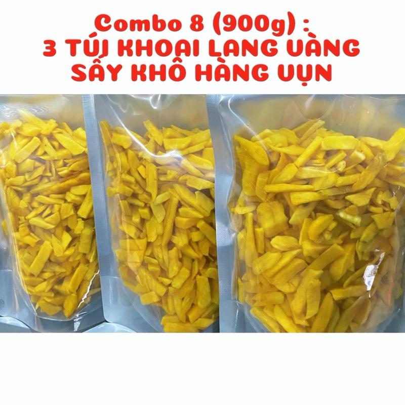  Combo 8  900g  : 3 Túi Khoai Lang Vàng Sấy Vụn mỗi túi 300g - Hàng mới thơm giòn ngọt 