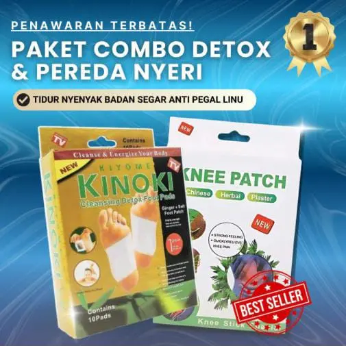 (COMBO HEMAT) Kinoki Gold Detoks + Knee Patch Nyeri Lutut