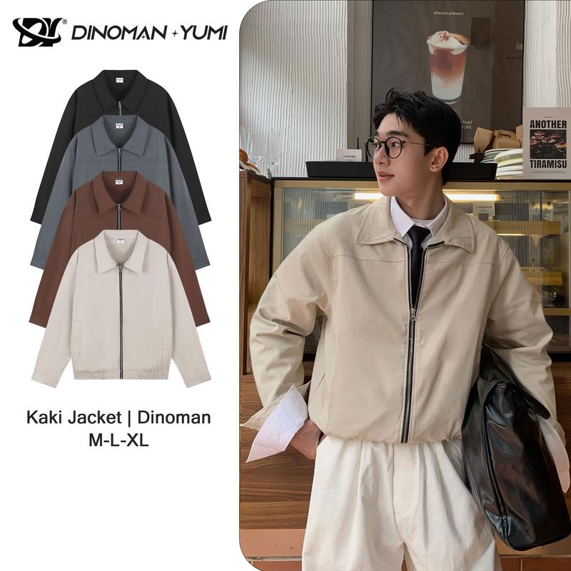   Mở Bán  Áo khoác Kaki Mỏng DINOMAN Chất Liệu Kaki khóa kéo YKK Kim Loại Đẹp Chuẩn Trend Thu Đông  - AK012 