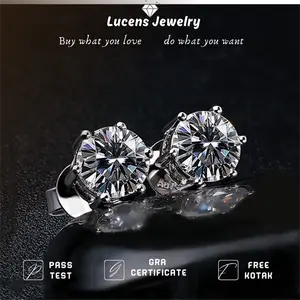 Anting Angel Six Claws Earrings Jepit Titanium Anti Karat Luntur Pejantan Sederhana Perhiasan Wanita Emas Putih Free Box