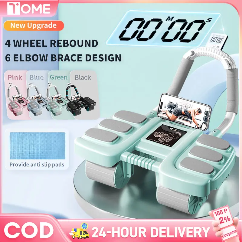 abdominal wheel roller Beginner Abdominal health wheel Support Rebound Abdominal Wheel,fitness equipment,abs workout equipment abs exercise equipment,150 kg Load Capacity, Timer andwith Free Knee Mat, for Abs Exercise, Home Training.