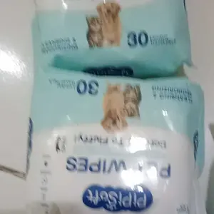 HL0846 Tisu Basah Hewan 30 Lembar Pet Wipes Kucing Dog Grooming Tanpa Bilas Travel Size