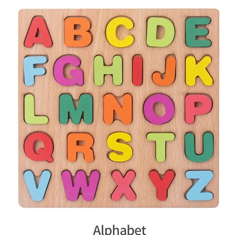 Mainan Puzzle Pendidikan Anak Alphabet Number Games Toys Papan Kayu Belajar Huruf Angka Set Hadiah 1