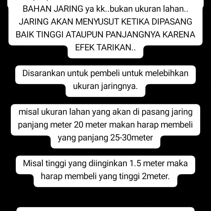 jaring pagar ayam 1m x 100meter ukuran bahan jaring lubang 4inc 7