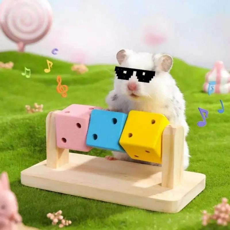 Curated visual reference: Visual Reference: Creative Funny Hamster Cube Toy Bite Resistant Wood Hamster Chew
