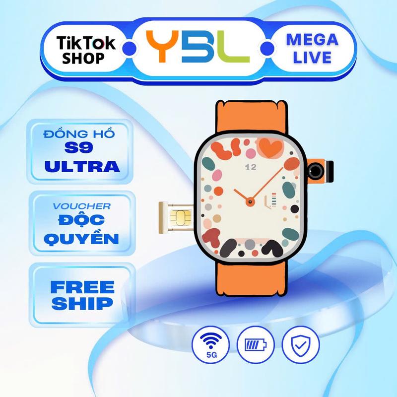 Đồng Hồ Thông Minh S9 Ultra 5G - Kết Nối Wifi Tải Ứng Dụng Lướt Web Chơi Game Gắn Sim Nghe Gọi Nhắn Tin 2 Chiều