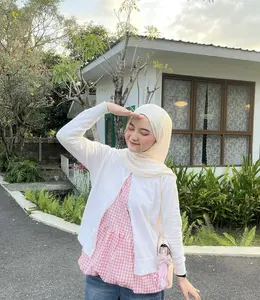 MYLOVA - AMORA INNER BALON - atasan gingham baju kotak - atasan balon kotak - inner wanita casual - inner korean style - inner balon - atasan kekinian - ruffle balon motif
