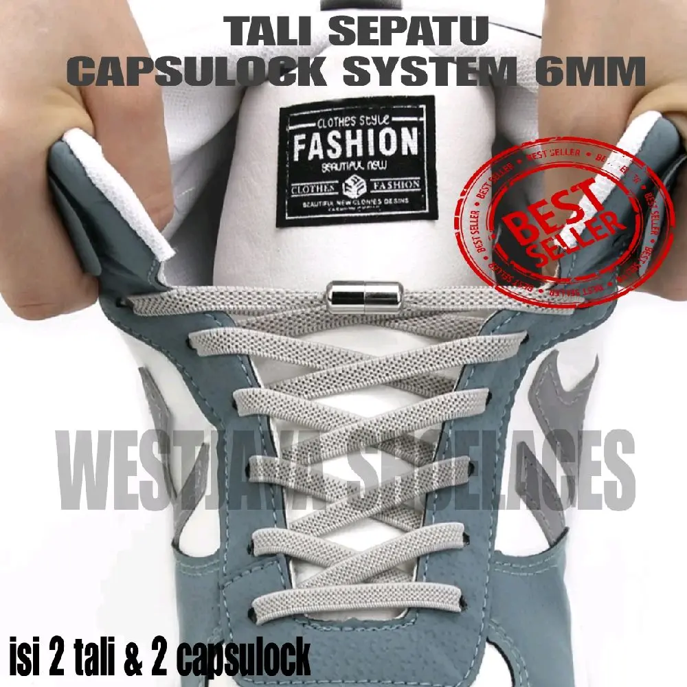 tali sepatu elastis 6mm capsullock sytem untuk pria, wanita, anak dan dewasa Coklat Pink Shoe