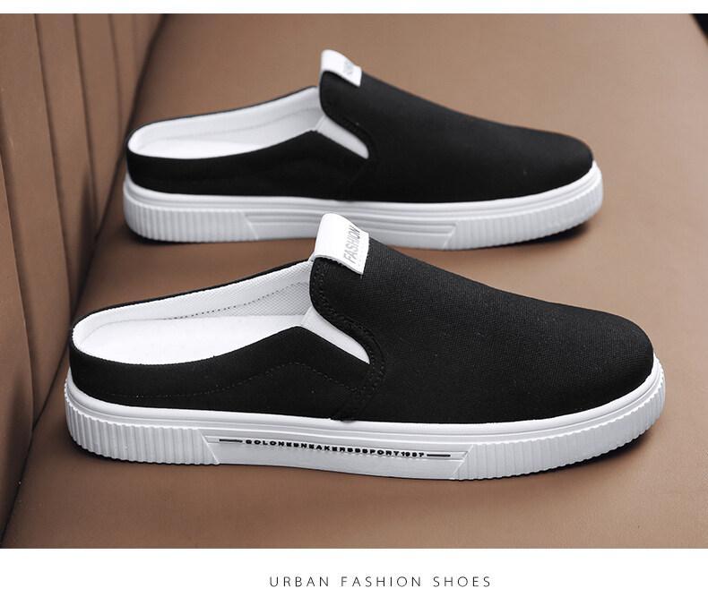 Product Introduction of 2023 New [COD] [Free Shipping] [Spot] Men's New Canvas Half Drag Low-Top Sneakers Casual Shoes Sports Canvas Shoes 20