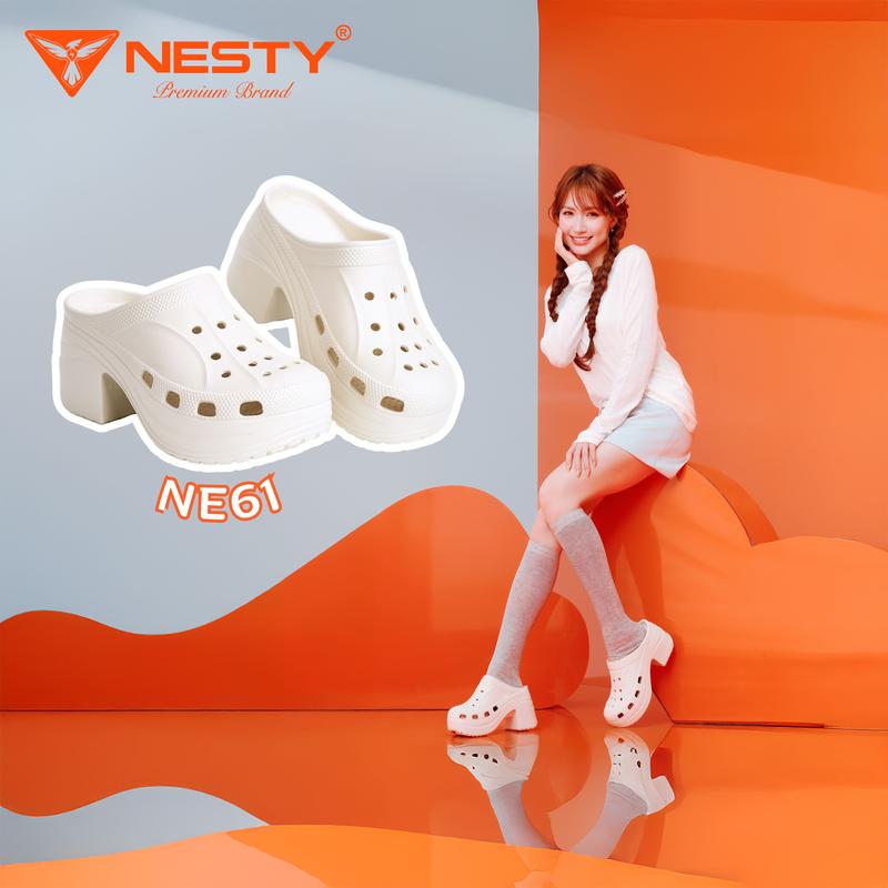   NE61   TẶNG CHARM 3D DÉP SỤC ĐẾ CAO 9CM ĐÚC NGUYÊN KHỐI NESTY  KO1  