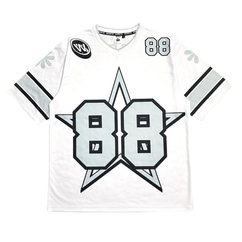 Kaos Jersey Oversize Pria Wanita T-shirt Skena Style Jersey Vintage Retro Rugby Streetwear Woopie Project Baju Atasan Unisex - Sport 2