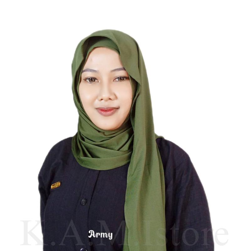 Aurellie pashmina kaos meleyot jersey premium Kerudung Muslim Jilbab Instan 5