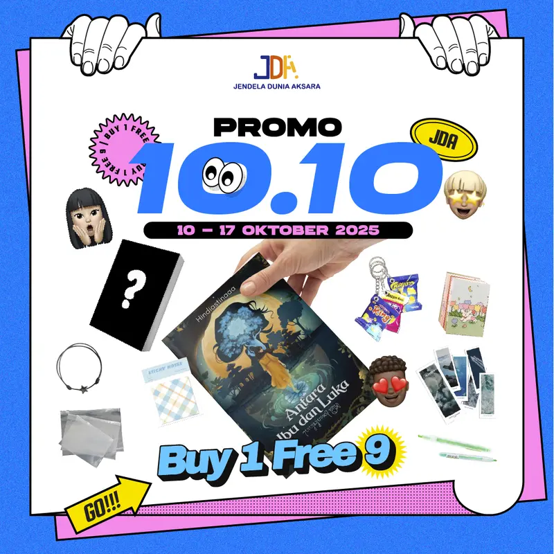 PROMO 10.10 - BUY 1 FREE 9 - BELI BUKU BONUS BERLIMPAH [Free Book & Exclusive Merchandise] - JDA Bookstore