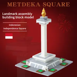 mainan edukasi Mainan Bricks Monumen Nasional Indonesia Nano Block Indonesia Bricks Bangunan Indonesia Miniatur Model Monumen Nasional