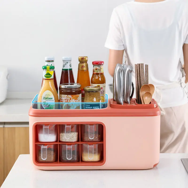 Rak Dapur Serbaguna Rak Penyimpanan Bumbu Dapur Multifungsi Kitchen Shelf 6 Laci Multifungsi 4