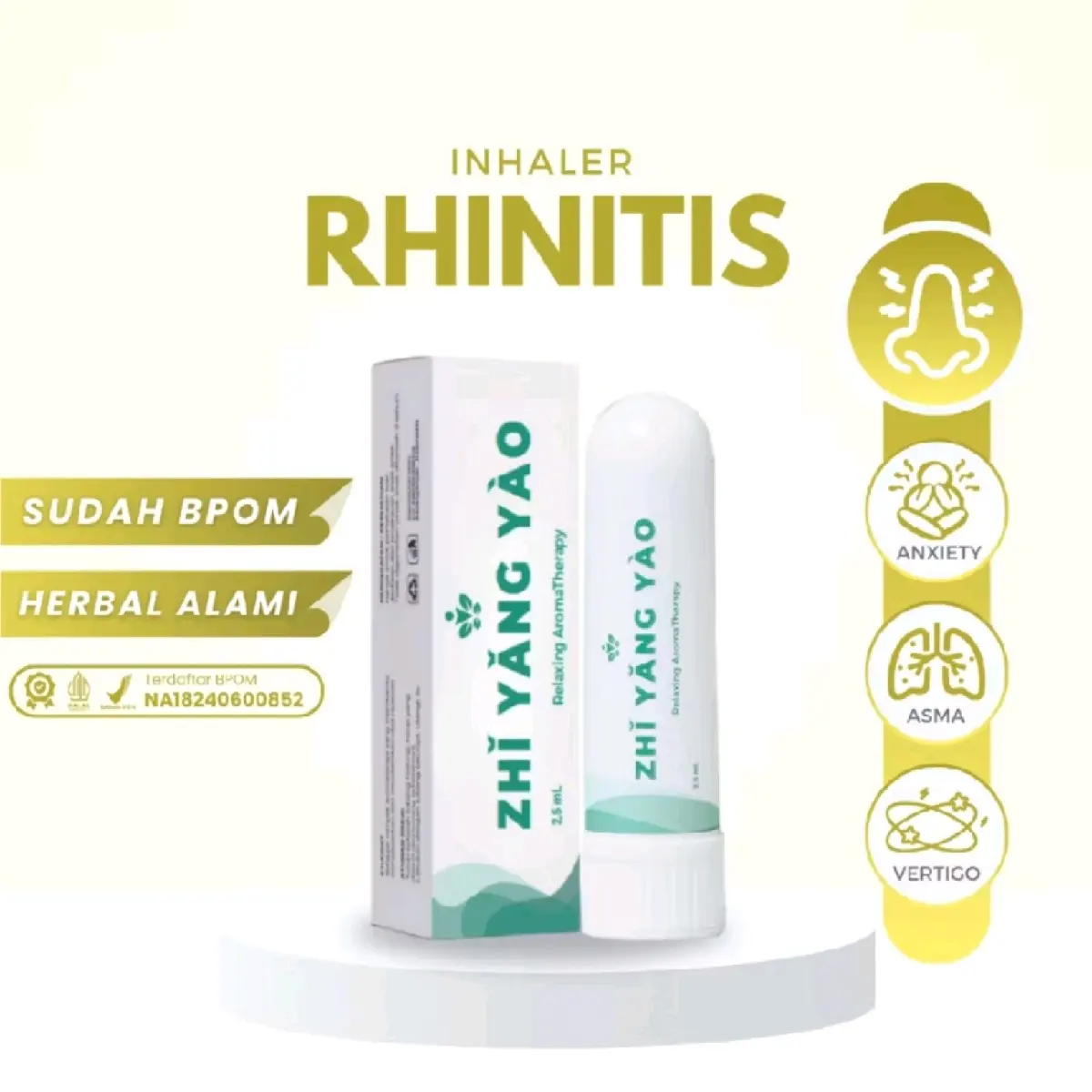 BAYAR DITEMPAT - ZHI YANG YAO Inhaler Rhinitis Aromaterapi Atasi Bersin Kongesti Pembekakan Lendir Sinus Debu obat  nafas Radang Tenggorokan Saluran Pernapasan Alami