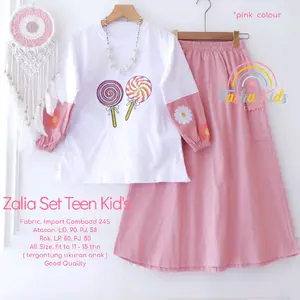 Setelan anak-remaja Zalia set teen kids by Fasha kids exclusive- Fashion wanita
