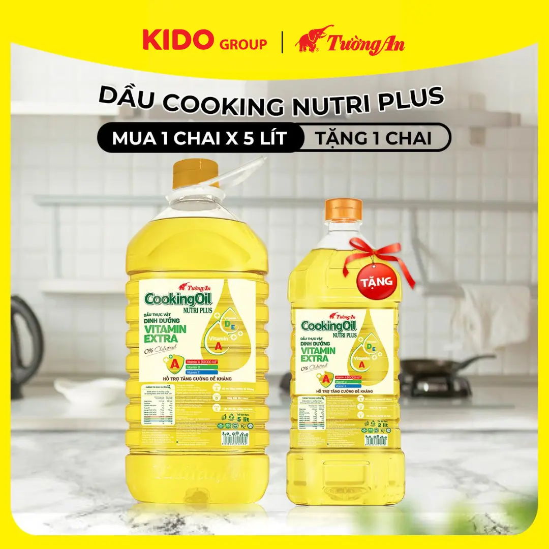 [TA.] Dầu Ăn Tường An Cooking Nutri Plus Chai 5L TẶNG Chai 2L - Dùng Cho Cả Gia Đình | E2E Thực Phẩm Đồ Uống | Kido Group