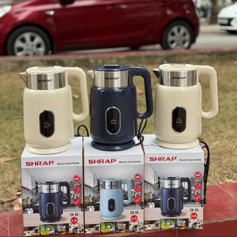 (Mẫu Mới) Ấm Siêu Tốc SHIRAP SH-86, Dung Tích 3.2L, Công Suất 1500W Thân Chống Bỏng, Tự Động Ngắt Khi Sôi, Siêu Giữ Nhiệt