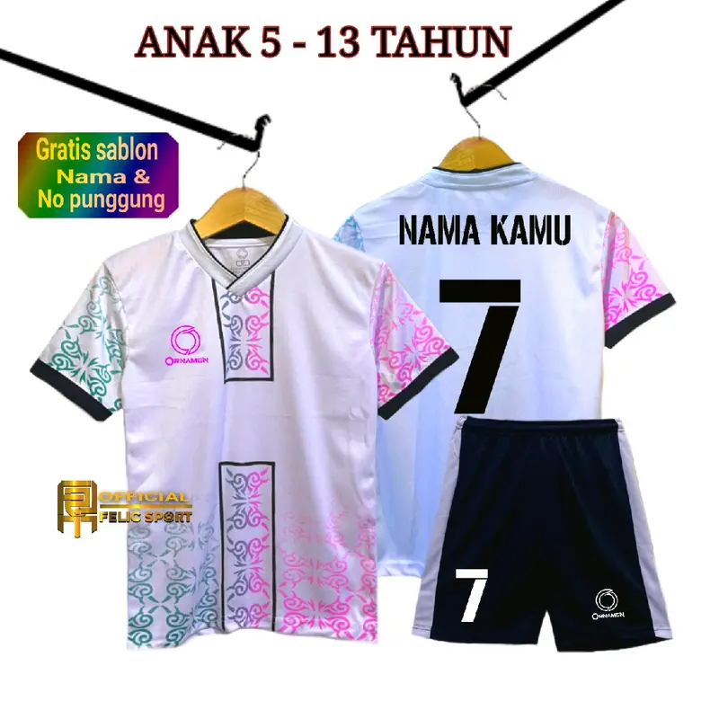 ( CUSTOM ) Baju olahraga anak laki laki/perempuan kaos bola futsal badminton voli tenis basket lari  usia 5-13 tahun uniseks cowo cewek Pakaian Setelan Sepak bola  Outdoor  Sport (MOTIF galaxi) 3