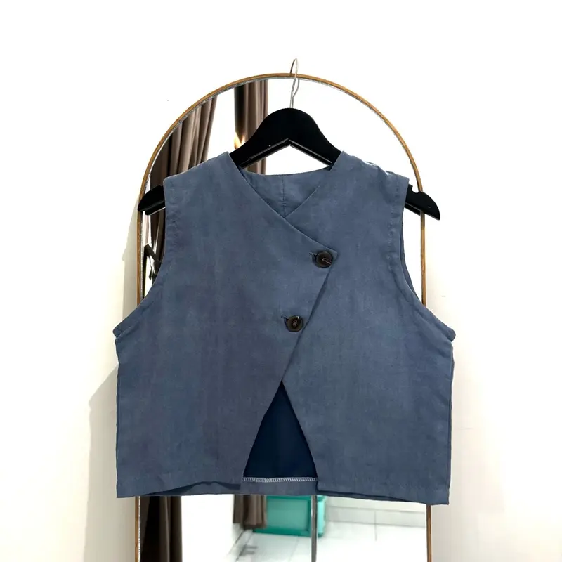 ALEEYA Vest Wanita  / Rompi / Outer Premium Crop Top / Vest Tanpa Lengan ( NUNA VEST) 1