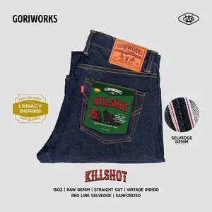 Gori Works Denim - Kill Shot 15oz Selvedge Denim Straight Cut // Raw Selvedge