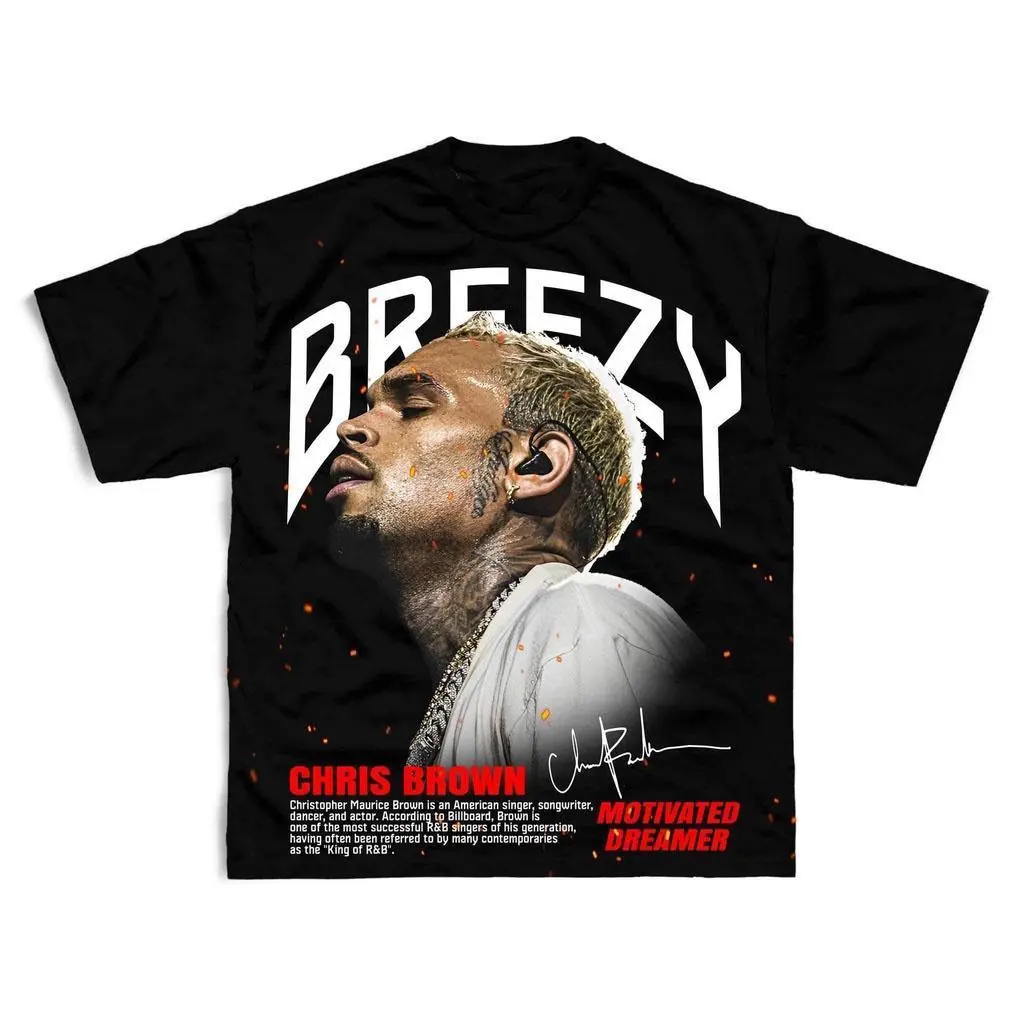 Kaos QFH 2025 - Kaos Longgar Motif Chris Brown Bootleg Tee (COD) Pria - Pakaian, Distribusi, Katun, Santai Persegi Panjang Gelap Pendek Dasar Terang Solid Sederhana Casual Fit