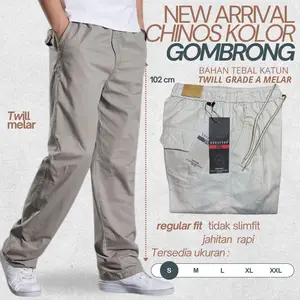 Celana Skena Pria Sam Original Celana Pria Chinos Panjang Pinggang Karet Katun Twill Stretch Melar Tebal Nyaman Standar Jumbo Dewasa Cowok Casual Distro