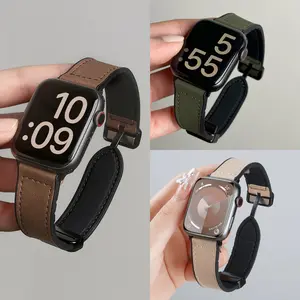 （Tidak termasuk jam）Gelang Kulit untuk For Apple Watch S11/10/9/8/7/6/5/SE Tali Jam Tangan IWATCH Kulit Sapi Tahan Air, Pengganti Gelang Tangan Olahraga untuk Iwatch Ukuran 49/46/45/44/41/40/38/42MM