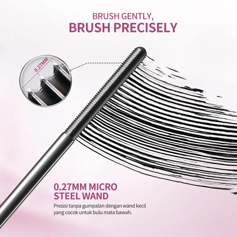 【MUST HAVE】BNB barenbliss Roll to Length Steel Mascara | Iron Mascara, Waterproof, Sweatproof & Smudgeproof, Maskara 24 Jam Panjang & Lentik, Tanpa Gumpal, dengan Vitamin E 3