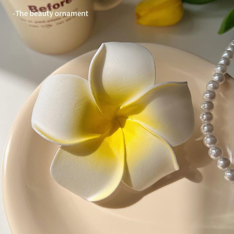 Product Introduction of flower Kembo ja  Simulation plumeria hairpin beach holiday hair side clip flower hairpin hairpin hair accessories jepitan rambut 4