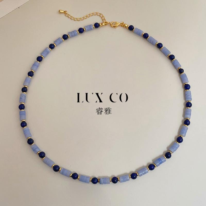 Lux Co.Talazuli blue  and Bohemian green necklace and earringws set. 3