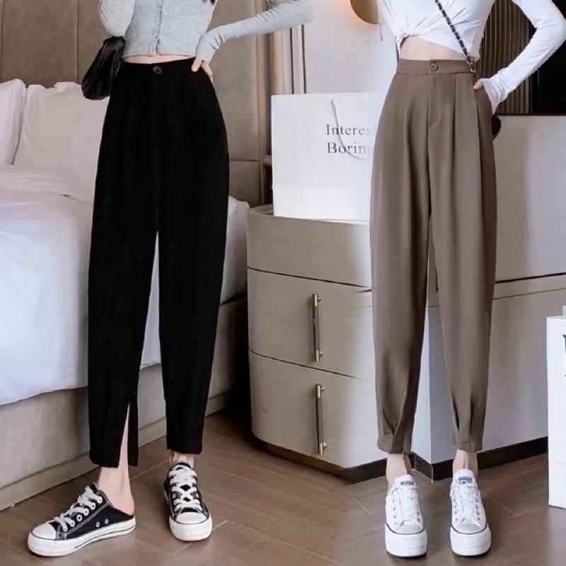 Quần tây nữ lưng cao công sở đẹp xếp ly gấu khóa lưng chun sau Q115 ( đi học đi làm đi chơi ) 0