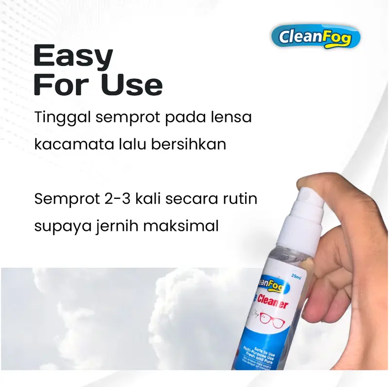 Pembersih Kacamata Cairan Lens Cleaner Cleanfog 60 ml, Merawat Lensa Kacamata Lebih Bersih dan Jernih lens  cleaner Glasses Blueray Waterproof 1