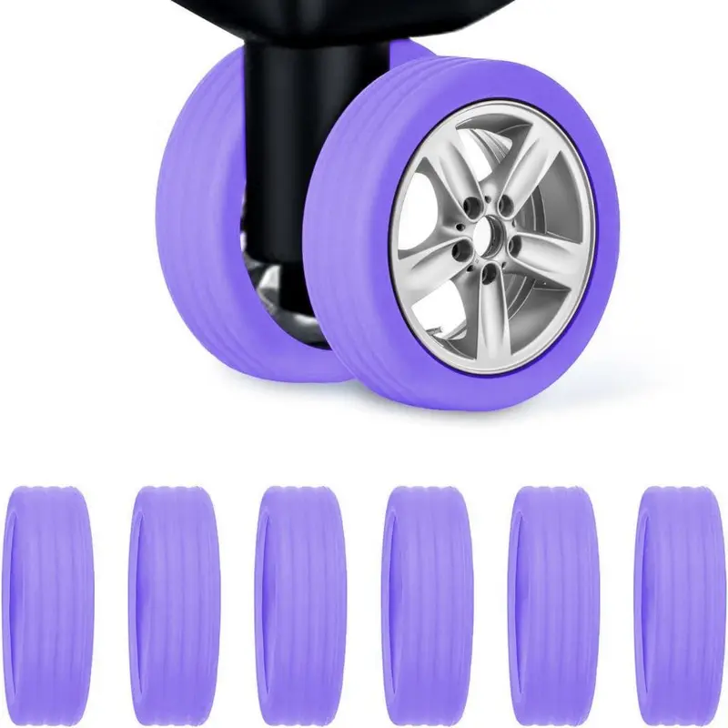 TSA (COD) 8Pcs Pelindung Roda Koper Silikon Cover Roda Koper Protector Ring Karet Pengganti Roda Koper (BELI LOKALLL) 6