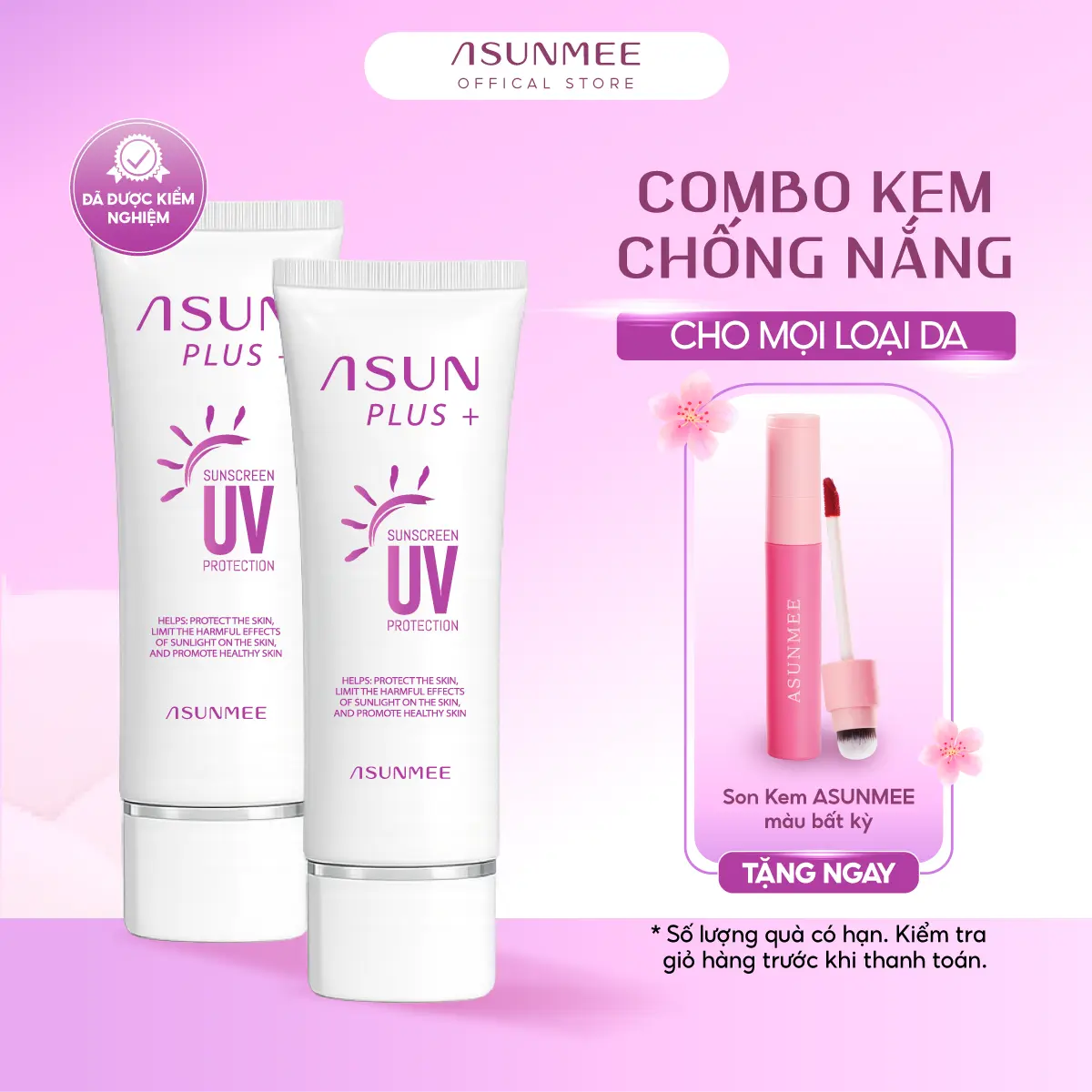Kem Chống Nắng ASUN Bảo Vệ Làn Da Skincare Sen Chăm Sóc Da Women 50g Sunscreen Nâng Tone Nhẹ Nhàng