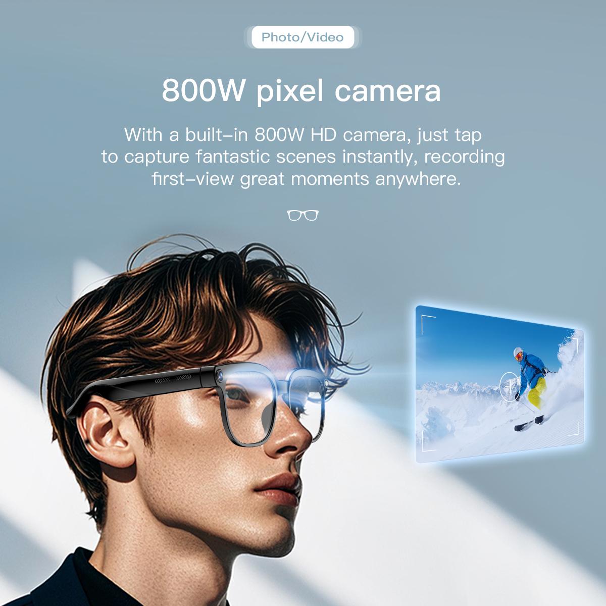 AI Smart Glasses 8MP Camera Video Recording ChatGPT Music Play Headphone Bluetooth Men Women Gifts Fashionable Glasses  2025