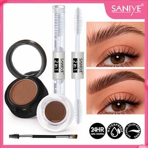 SANIYE Kit De Cejas, Polvo + Pomada + Gel 2 en 1, Definición + Fijación Total, | Cejas 24H |  Define, Rellena y Fija
