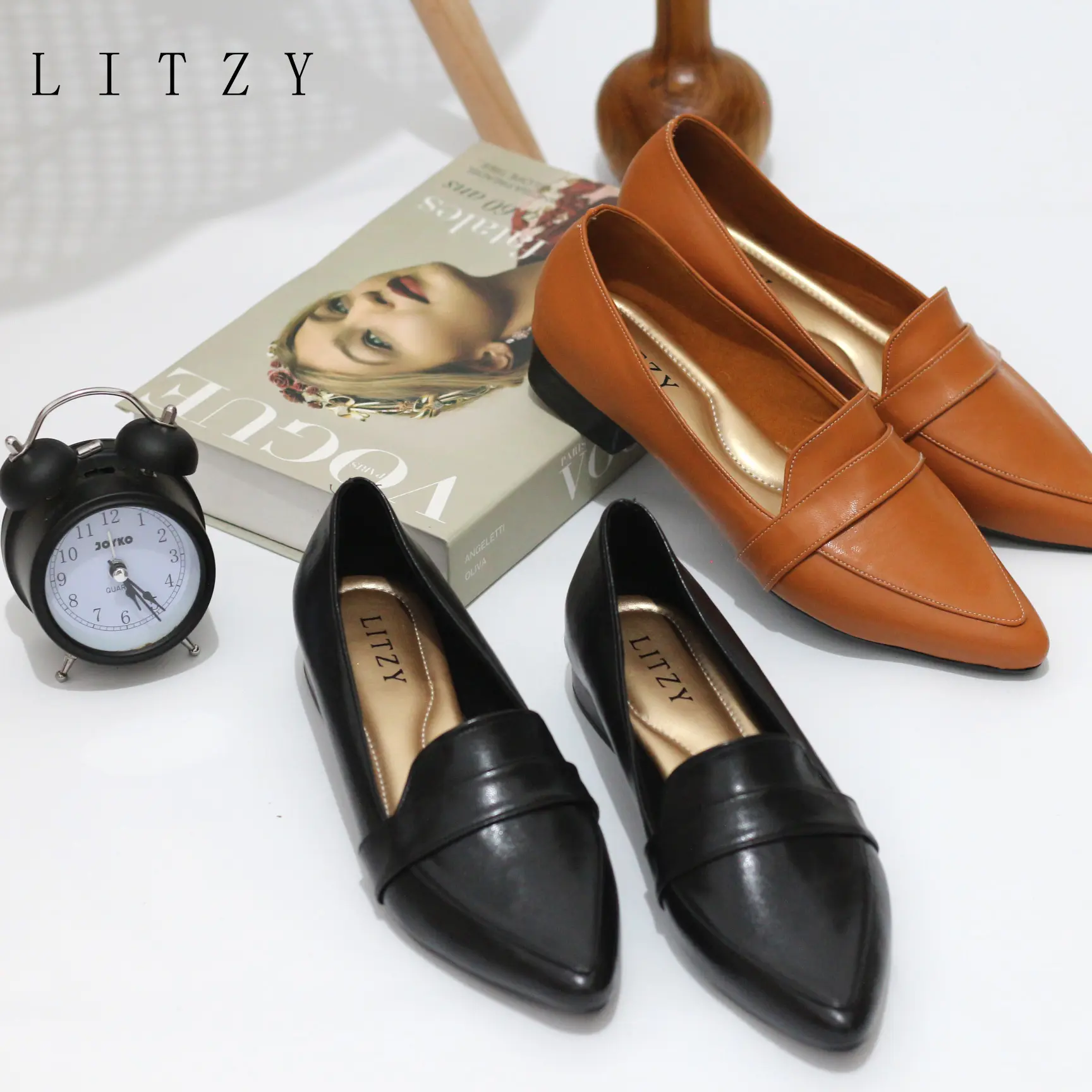 Sepatu Kerja Wanita Casual Loafer LITZY Sisilia - Sol Non Slip dan Kulit Sintetis Premium - Sneakers, Shoes