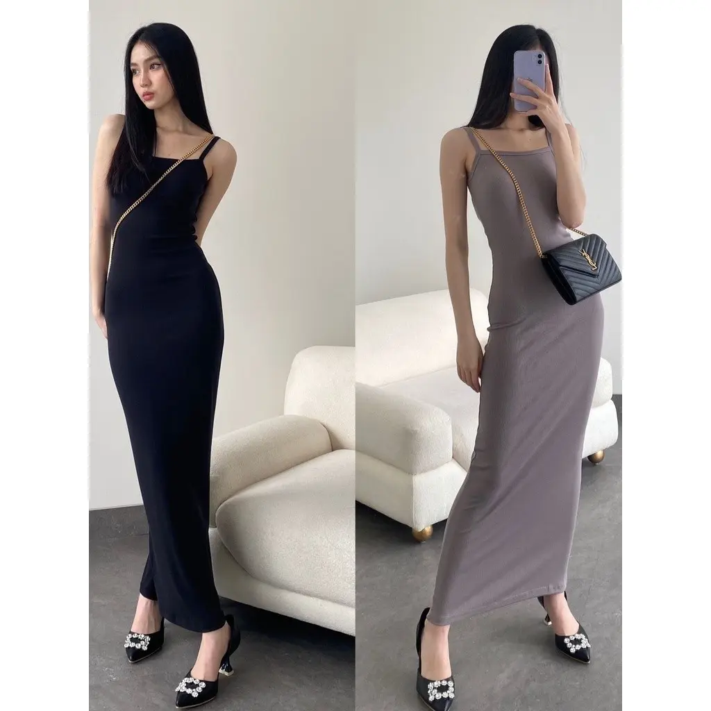 MAXI LONG DRESS PARTY KOREAN STYLE BODYCON TERLARIS // TANKTOP MAXI DRESS BODY FIT PREMIUM QUALITY