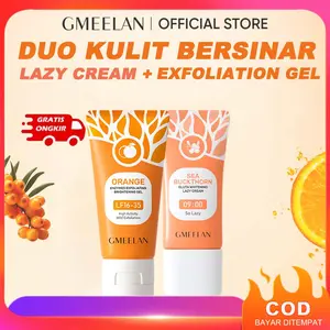 Gmeelan Orange Exfoliating   Face Eksfoliasi Wajah with Lazy Cream Day Cream Pemutih Wajah Skincare Kit peeling gel